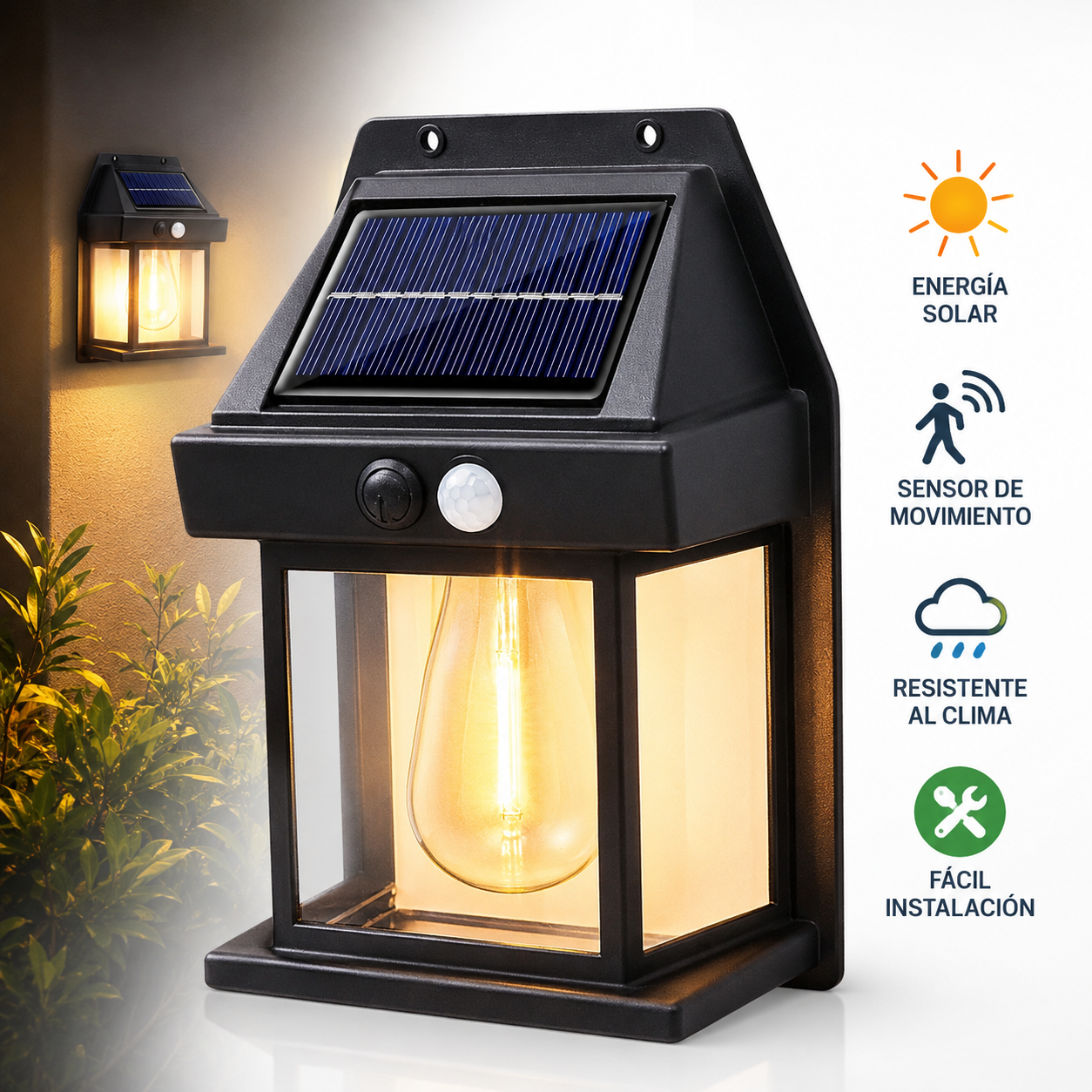 Lámpara solar exterior con sensor de movimiento - ILUMOVE™